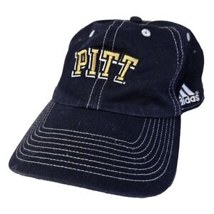 Vintage University of Pittsburgh Hat Mens Strapback Adidas Blue Pitt College 90s